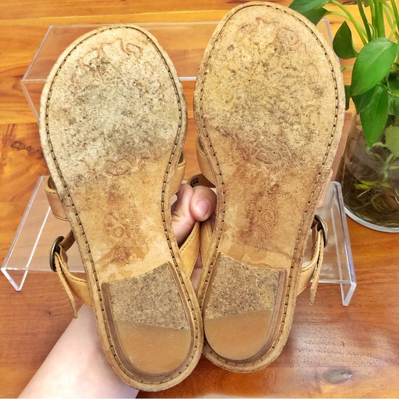 Born Crown Genuine Leather Boho Brown Flip Flops Thong Straps Slippers Sandals. - Picture 4 of 8